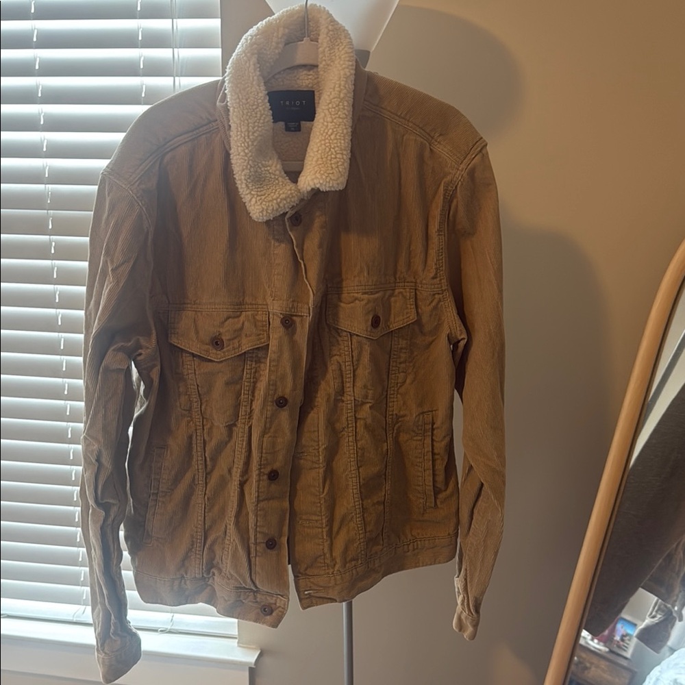 Fidelity Men's Tan Jacket with Sherpa Collar